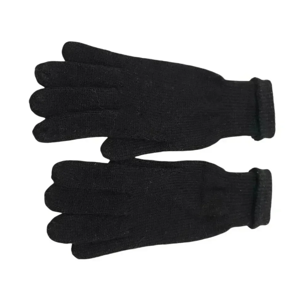 Vintage 1980s ARIS ISOTONER Thermal Knit Winter Gloves Black Women's Acrylic